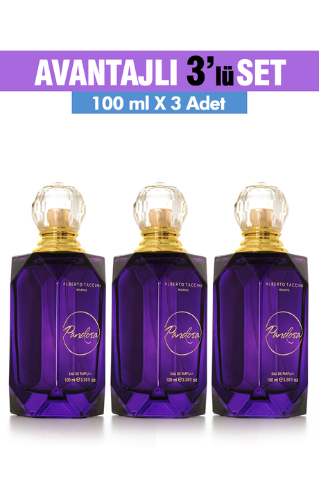 3'Lü Set Alberto Taccini  PANDORA Kadın Parfümü -100 ml