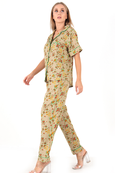 DoReMi Floral Kısa Kollu Kadın Pijama Takım