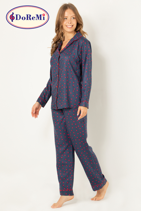 DoReMi Doğal Viskon Soft Yumuşak Düğmeli Pijama Takımı