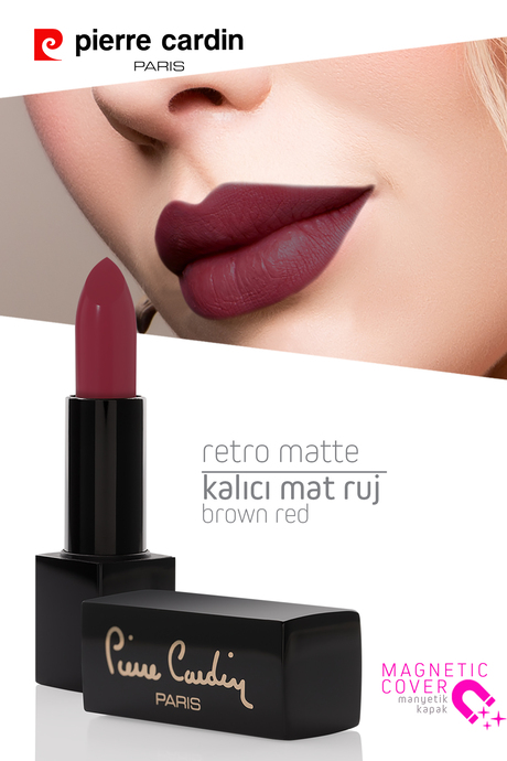 Pierre Cardin Retro Matte Lipstick -Ruby Red -154
