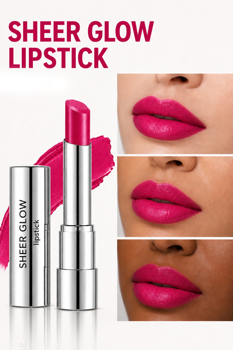 Pierre Cardin Sheer Glow Lipstick - Parlak Bitişli Nemlendirici Ruj - Electric Fuschia - 008