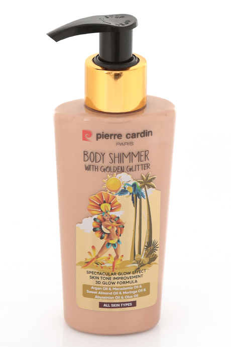 Pierre Cardin Body Shimmer With Golden Glitter-Altın Işıltılı Vücut Parlatıcısı-125 ml