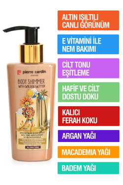 Pierre Cardin Body Shimmer With Golden Glitter-Altın Işıltılı Vücut Parlatıcısı-125 ml Pierre Cardin Body Shimmer With Golden Glitter-Altın Işıltılı Vücut Parlatıcısı-125 ml