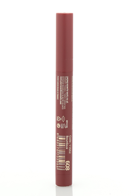 Pierre Cardin Chubby Silky Matte Lipstick –  Waterproof- Suya Dayanıklı Soft Mat Kalem-Ruj-Bourdaux-608