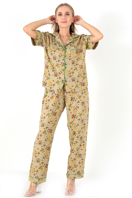 DoReMi Floral Kısa Kollu Kadın Pijama Takım