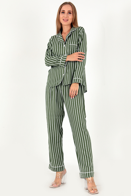 DoReMi Stripes Uzun Kollu Kadın Pijama Takım