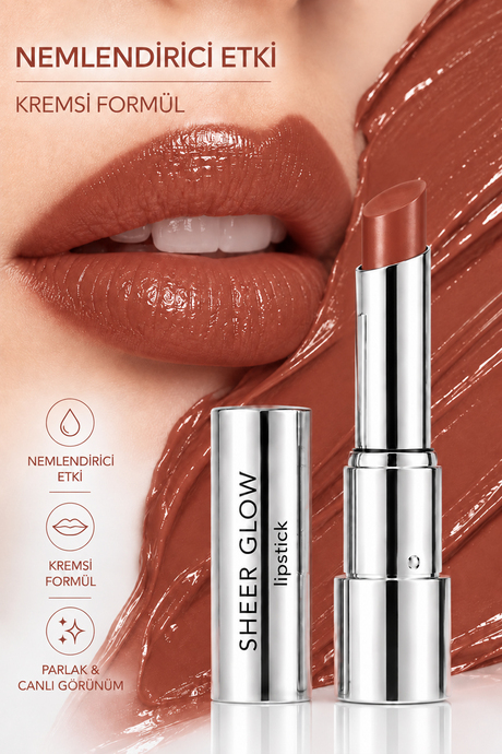 Pierre Cardin Sheer Glow Lipstick - Parlak Bitişli Nemlendirici Ruj - Planet Gaia - 013