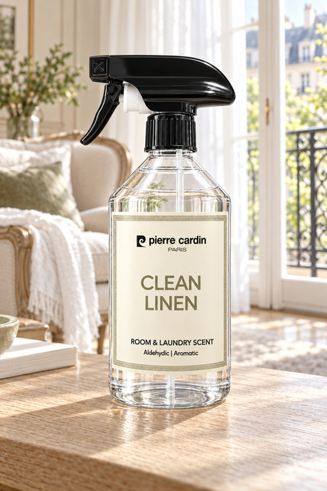 Pierre Cardin Room & Laundry Scent Spray Clean Linen 500 ml - Temiz Çamaşır Ferahlığı Oda ve Çamaşır Kokusu Spreyi