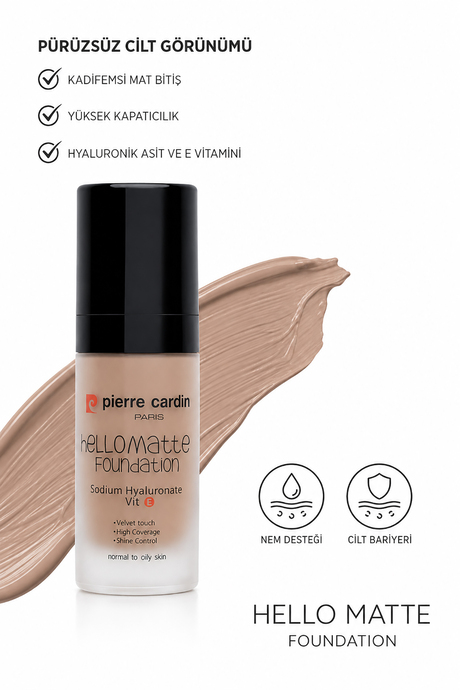 Pierre Cardin HelloMatte Foundation - Sun Beige - 30 ML