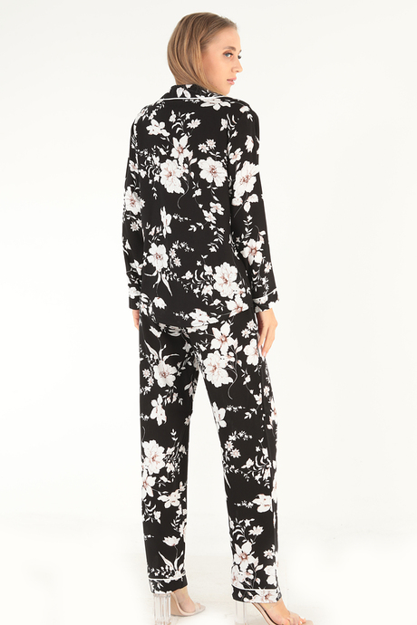 DoReMi Floral Pattern Uzun Kollu Kadın Pijama Takım