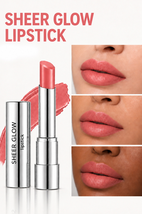 Pierre Cardin Sheer Glow Lipstick - Parlak Bitişli Nemlendirici Ruj - Glowy Peach - 017