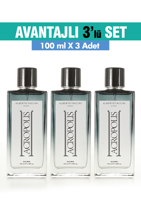 3'Lü Set Alberto Taccini  ACROPOLIS Erkek Parfümü - 100 ml