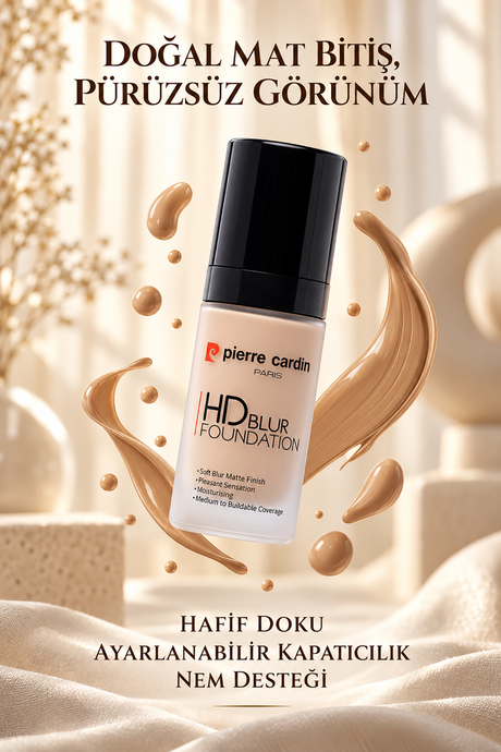 Pierre Cardin Hd Blur Pürüzsüz Görünüm Veren Mat Fondöten Sun Beige - 30 ML