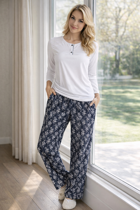 DoReMi White-Black Bayan Pijama Takımı