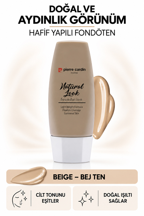Pierre Cardin Natural Look Doğal Görünüm Veren Fondöten - Beige