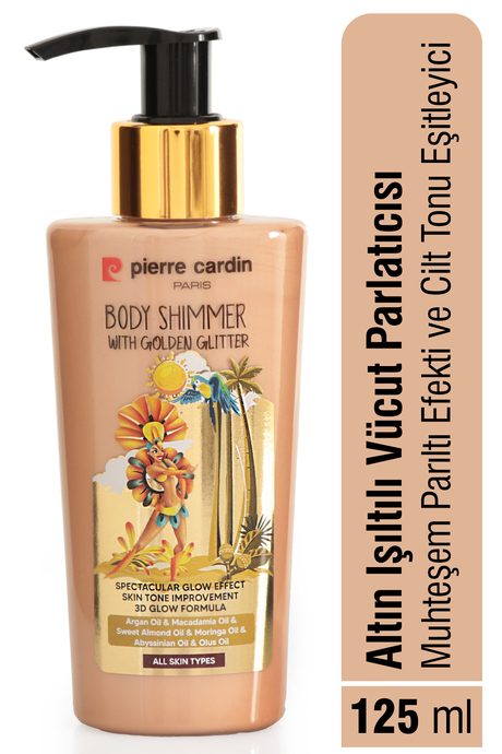 Pierre Cardin Body Shimmer With Golden Glitter-Altın Işıltılı Vücut Parlatıcısı-125 ml