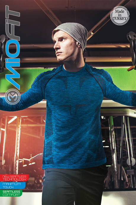 MioFit Erkek Active Sportive Uzun Kollu Dikişsiz Spor Tişört