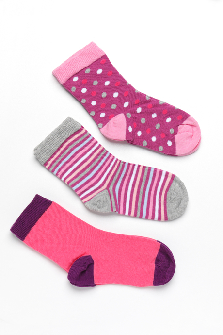 DoReMi Kız Çocuk 3'Lü Desenli Soket Çorap