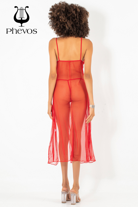 Phevos Göğüs Kısmı Güpür Detaylı 2'li Gecelik Takımı