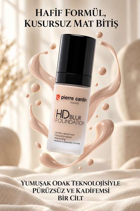 Pierre Cardin Hd Blur Pürüzsüz Görünüm Veren Mat Fondöten Light - 30ML