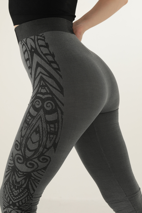 Miorre Yüksek Bel Desenli Spor Seamless Tayt