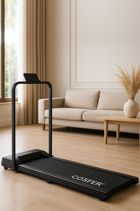 Cosfer Güçlü 2 Hp Yürüyüş ve Koşu Bandı – Katlanabilen – 130 Kg Taşıma Kapasiteli – 1-12 Km Hız – Kumandalı