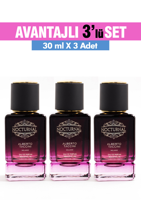 3'Lü Set Alberto Taccini  Nocturnal Kadın Parfüm 30 ml