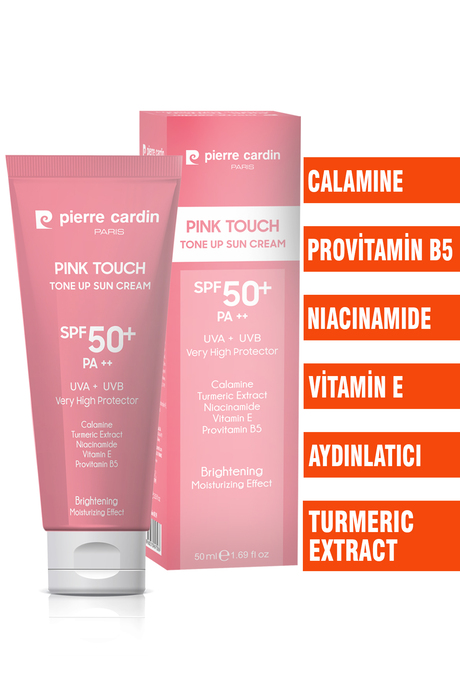 Pierre Cardin Ton Eşitleyici Aydınlatıcı Yüz Güneş Kremi Pink Touch Tone-Up SPF50+/PA++ – 50 ml