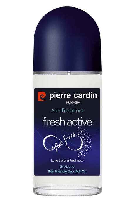 Pierre Cardin Roll-on Kadın Deodorant Ter Kokusu Önleyici Leke Bırakmayan 48 Saat Anti-perspirant Koruma -Fresh Active - Aktif Ferahlık - 50 ml