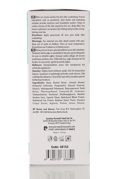 Pierre Cardin Güneş Sonrası Krem 150 ml / After Sun Cream