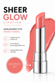 Pierre Cardin Sheer Glow Lipstick - Parlak Bitişli Nemlendirici Ruj - Real Peach - 021