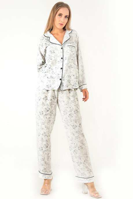 DoReMi Sweat Floral Uzun Kollu Kadın Pijama Takım
