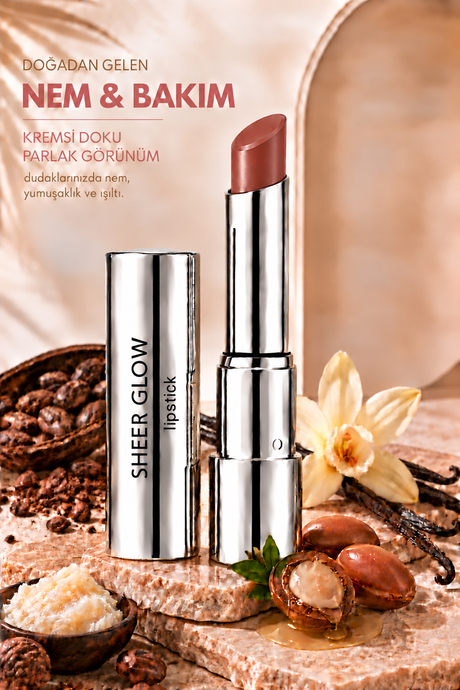 Pierre Cardin Sheer Glow Lipstick - Parlak Bitişli Nemlendirici Ruj - Muse - 013
