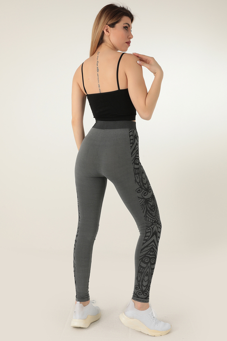 Miorre Yüksek Bel Desenli Spor Seamless Dikişsiz Kadın Tayt