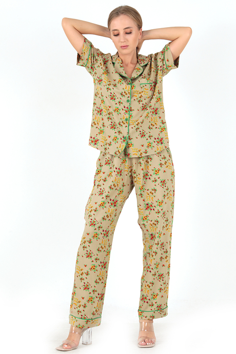 DoReMi Floral Kısa Kollu Kadın Pijama Takım