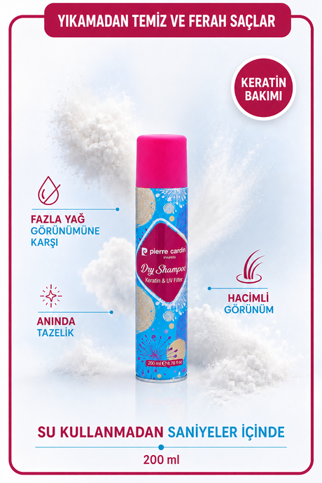 Pierre Cardin Keratin & UV Filter Kuru Şampuan 200 ML