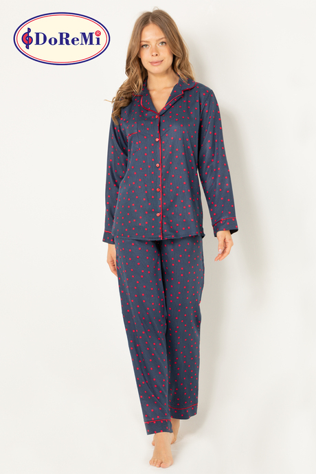 DoReMi Doğal Viskon Soft Yumuşak Düğmeli Pijama Takımı