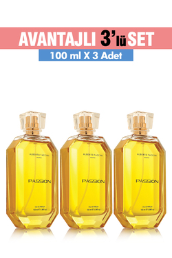 88864 3'lü Set Alberto Taccini PASSION Kadın Parfümü - 100 ml