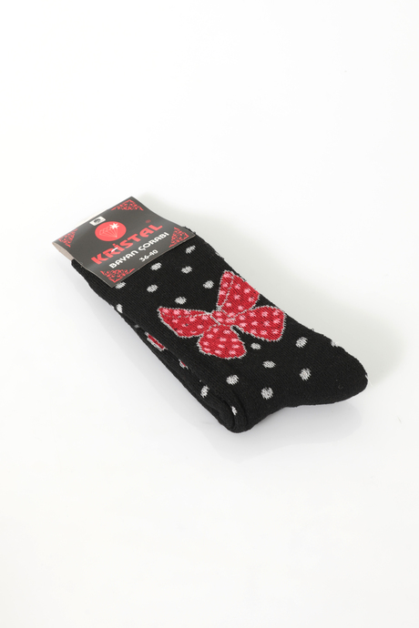 12 Çift Kadın Kalın Kışlık Pamuklu Desenli Çorap
