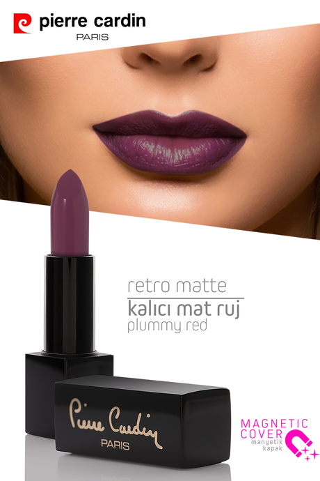 Pierre Cardin Retro Matte Lipstick -Plummy Red -152