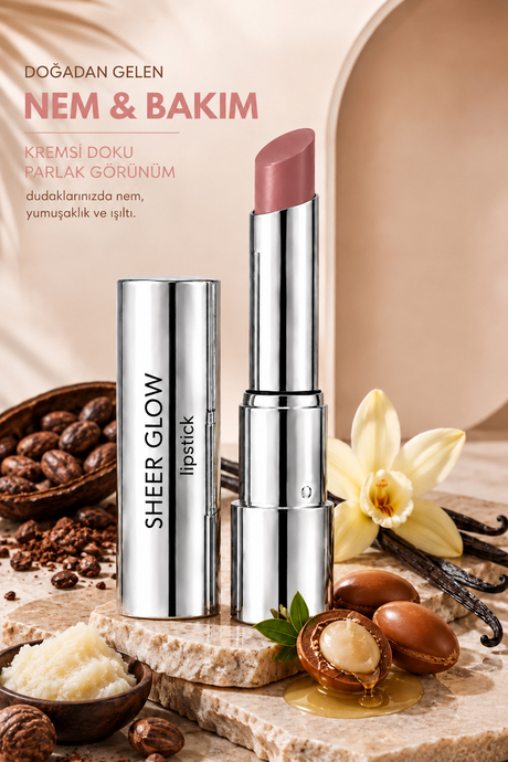 Pierre Cardin Sheer Glow Lipstick - Parlak Bitişli Nemlendirici Ruj -  Delight - 020