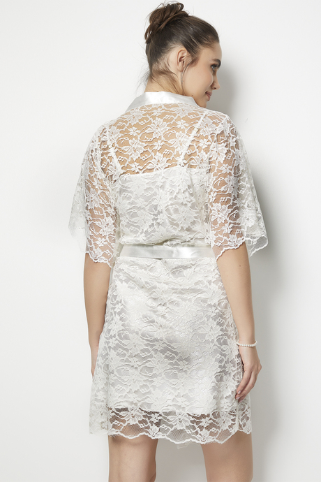 Miorre İnce Askılı Dantel Detaylı Saten Gecelik Sabahlık 2'li Takım