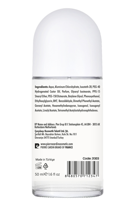 Pierre Cardin Roll-on Kadın Deodorant Ter Kokusu Önleyici Leke Bırakmayan 48 Saat Anti-perspirant Koruma – White Silky Beyaz İpeksi 50 ml
