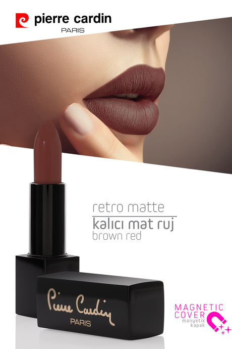 Pierre Cardin Retro Matte Lipstick -Brown Red -156