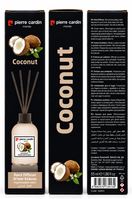 Pierre Cardin Reed Diffuser 55 ml - Coconut - Oda Kokusu