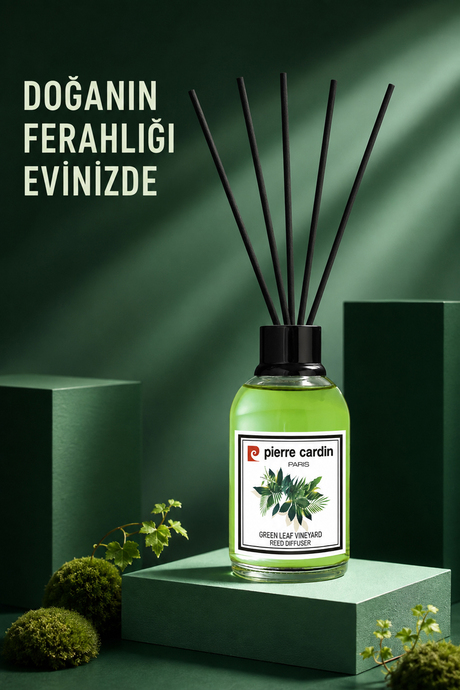 Pierre Cardin Reed Diffuser 110 ml -  Green Leaf Vineyard – Yeşil Yaprak Bağları Oda Kokusu