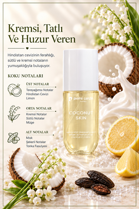 Pierre Cardin Saç ve Vücut Mist - 110 ml - Coconut Skin (Hair & Body Mist)