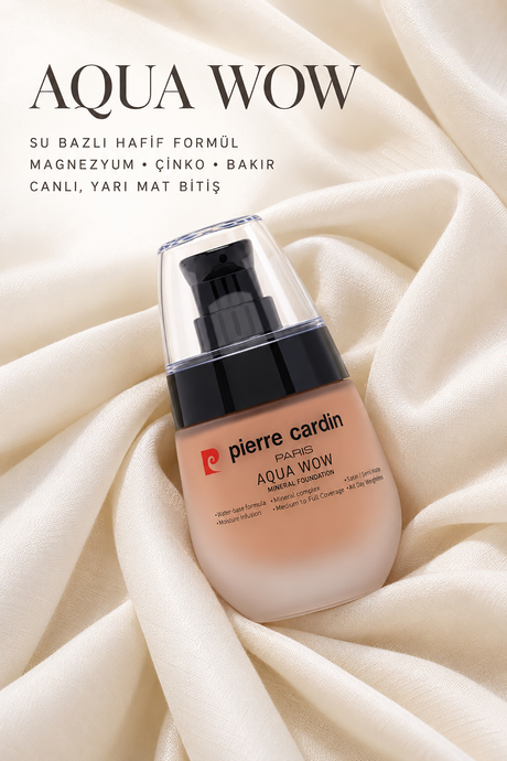 Pierre Cardin Aqua Wow Mineralli Su Bazlı Fondöten Tawny Beige with Warm Neutral
