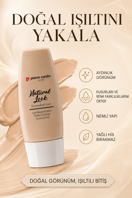 Pierre Cardin Natural Look Doğal Görünüm Veren Fondöten - Beige