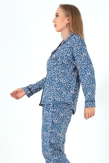 DoReMi Papatya Desenli Uzun Kollu Kadın Pijama Takım